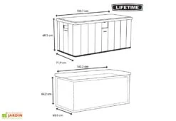 Coffre De Rangement En Lifetime En PEHD Imitation Bois 570 L -Abriet Mobilier Soldes Boutique coffre rangement jardin lifetime pehd imitation bois 570l 11