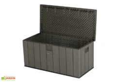 Coffre De Rangement En Lifetime En PEHD Imitation Bois 570 L -Abriet Mobilier Soldes Boutique coffre rangement jardin lifetime pehd imitation bois 570l 2