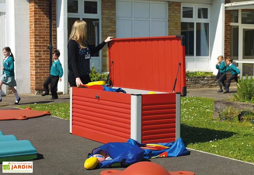 Coffre De Rangement Design En Métal PatioBox 187x78,5x72cm (4 Coloris) 6 Coffre De Rangement Design En Métal PatioBox 187x78,5x72cm (4 Coloris) – Image 6