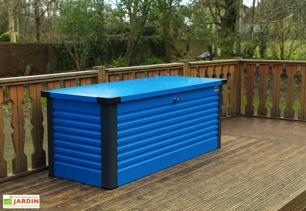 Coffre De Rangement Design En Métal PatioBox 135x78,5x72cm (4 Coloris) 3 Coffre De Rangement Design En Métal PatioBox 135x78,5x72cm (4 Coloris) – Image 3