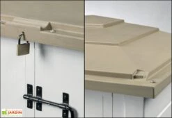 Coffre De Rangement Multifonction En PVC 1100L 122x82x130cm -Abriet Mobilier Soldes Boutique coffre rangement jardin resine 1100l box evo 100 garofalo