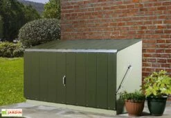 Coffre De Rangement Métal Storeguard Vert (196x89x113) -Abriet Mobilier Soldes Boutique coffre rangement metal jardin trimetals vert 1