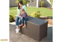 Lifetime Coffre De Rangement Polyéthylène 439L (128x64x67) -Abriet Mobilier Soldes Boutique coffre rangement resine lifetime 2