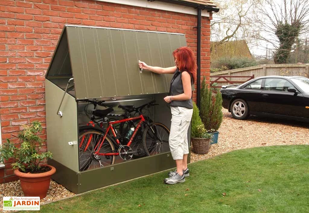 Coffre De Rangement Métal Vélos Vert (196x89x133) 1 Coffre De Rangement Métal Vélos Vert (196x89x133)