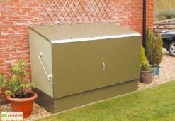 Coffre De Rangement Métal Vélos Vert (196x89x133) 8 Coffre De Rangement Métal Vélos Vert (196x89x133) -Abriet Mobilier Soldes Boutique coffre rangement velos vert