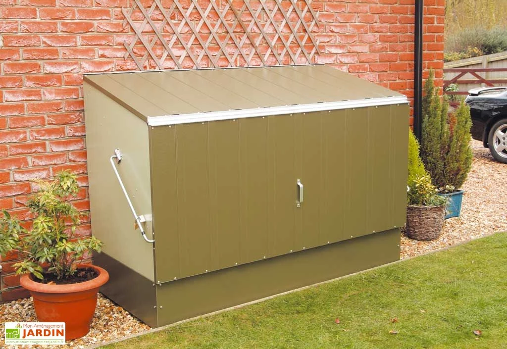 Coffre De Rangement Métal Vélos Vert (196x89x133) 3 Coffre De Rangement Métal Vélos Vert (196x89x133) – Image 3