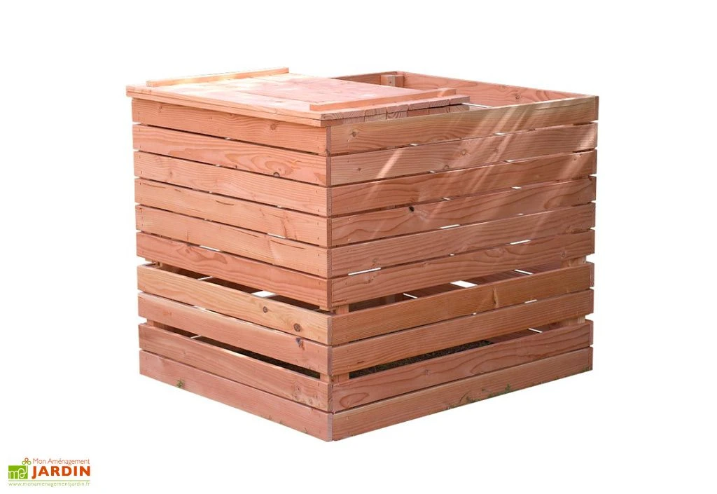 Composteur En Bois Douglas 1200 L – 125 X 110 X 105 Cm 2 Composteur En Bois Douglas 1200 L – 125 X 110 X 105 Cm – Image 2