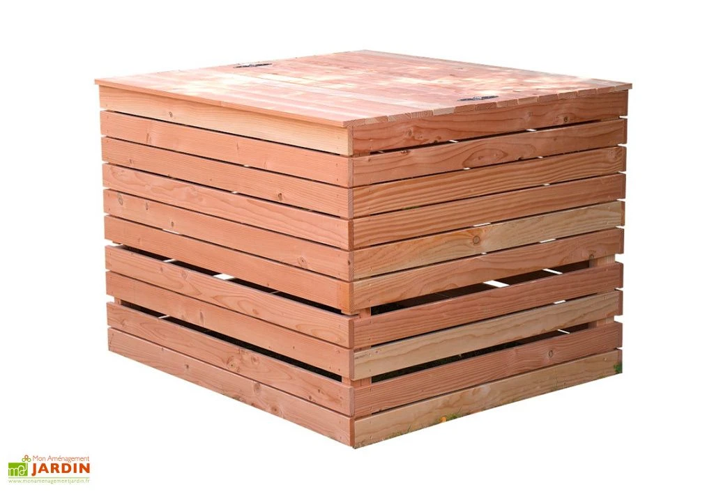 Composteur En Bois Douglas 1800 L – 145 X 125 X 105 Cm 2 Composteur En Bois Douglas 1800 L – 145 X 125 X 105 Cm – Image 2