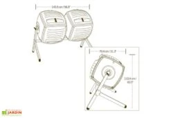 Composteur Rotatif Double 2x189L Polyéthylène Lifetime -Abriet Mobilier Soldes Boutique composteur polyethylene double lifetime