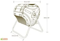 Composteur Rotatif 303L En Polyéthylène Lifetime -Abriet Mobilier Soldes Boutique composteur polyethylene lifetime 303 l