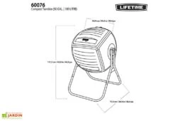 Composteur Rotatif 189L En Polyéthylène Lifetime 11 Composteur Rotatif 189L En Polyéthylène Lifetime -Abriet Mobilier Soldes Boutique composteur resine lifetime 60076 6