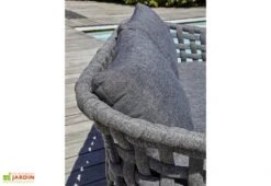 Salon De Jardin 4 Places En Aluminium Et Corde Tressée - Camargue -Abriet Mobilier Soldes Boutique coussins canape jardin camargue