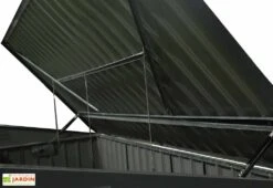 Cache-Poubelle Double En Acier 100 X 172 X 131 Cm -Abriet Mobilier Soldes Boutique couvercle cache poubelle double metal anthracite