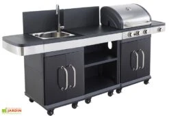 Cuisine D'extérieur Avec Desserte, évier Et Barbecue Gaz 3 Brûleurs