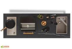 Cuisine Extérieure Professionnelle à 4 Modules GREY CANA Style + Housse -Abriet Mobilier Soldes Boutique cuisine exterieure grise en ceramique avec 4 modules cana style avec housse offerte cana concept 1