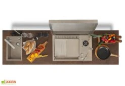 Cuisine Extérieure Professionnelle à 5 Modules Bronze Gold CANA Style + Housse -Abriet Mobilier Soldes Boutique cuisine exterieure professionnelle blanche avec 5 modules bronze gold effet marbre cana style avec housse cana concept 2