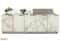 Cuisine Extérieure Professionnelle à 5 Modules Silver White CANA Concept + Housse