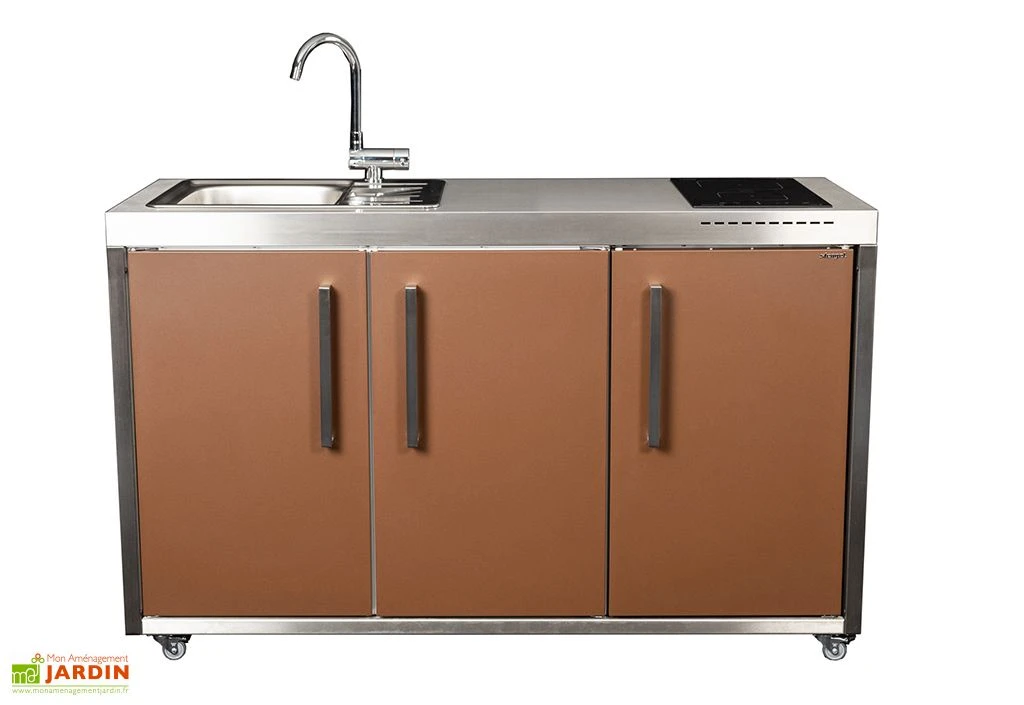 Cuisine Extérieure Avec évier, Réfrigérateur, Plaque à Induction – MO 150 1 Cuisine Extérieure Avec évier, Réfrigérateur, Plaque à Induction – MO 150