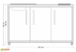 Cuisine Extérieure Avec évier, Réfrigérateur, Plaque à Induction – MO 150 10 Cuisine Extérieure Avec évier, Réfrigérateur, Plaque à Induction – MO 150 -Abriet Mobilier Soldes Boutique cuisine exterieure stengel 150 evier frigo plaques