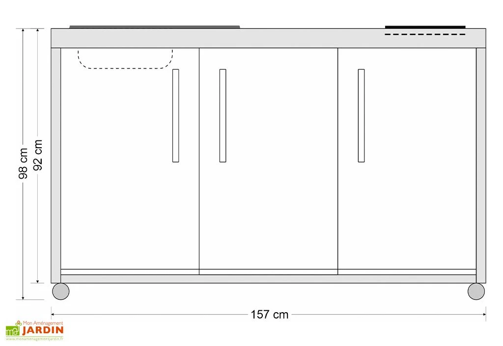 Cuisine Extérieure Avec évier, Réfrigérateur, Plaque à Induction – MO 150 5 Cuisine Extérieure Avec évier, Réfrigérateur, Plaque à Induction – MO 150 – Image 5
