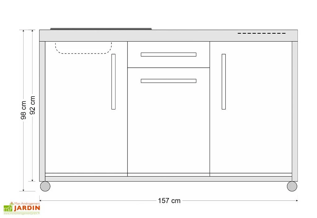 Cuisine Extérieure Avec Réfrigérateur Et évier – MO 150 S 2 Cuisine Extérieure Avec Réfrigérateur Et évier – MO 150 S – Image 2