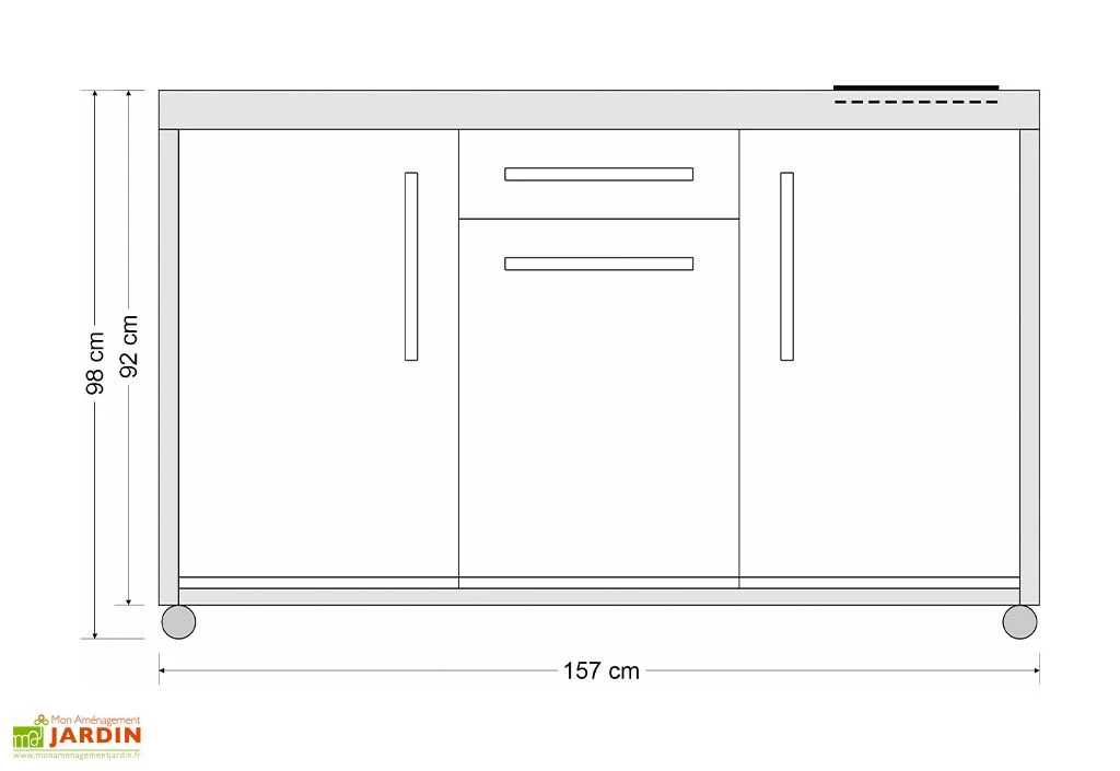 Cuisine Extérieure Avec Réfrigérateur Et Plaque à Induction – MO 150 S 2 Cuisine Extérieure Avec Réfrigérateur Et Plaque à Induction – MO 150 S – Image 2