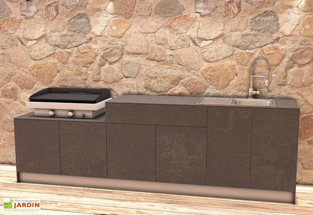 Cuisine Extérieure En Bois Et Aluminium 282 X 61 Cm Urban 1 Cuisine Extérieure En Bois Et Aluminium 282 X 61 Cm Urban