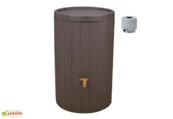 Garantia Récupérateur D’eau De Pluie 220 L Avec Robinet Et Collecteur – Madera -Abriet Mobilier Soldes Boutique cuve eau pluie decorative imitation bois 220l madera