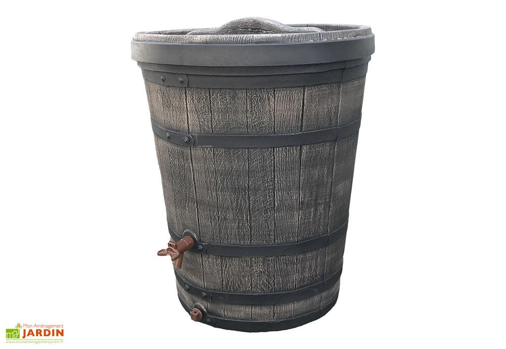 Roto Cuve De Récupération D’Eau De Pluie 130 L Tonneau Imitation Bois 3 Roto Cuve De Récupération D’Eau De Pluie 130 L Tonneau Imitation Bois – Image 3