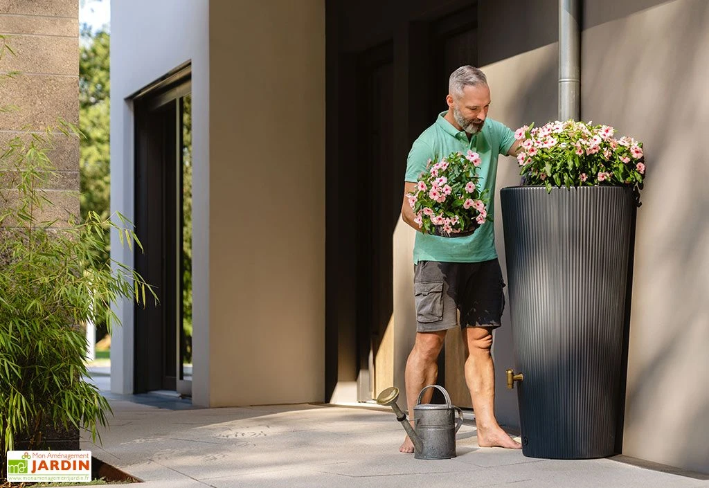 Garantia Cuve De Récupération D’eau De Pluie Décorative - ø 58 X 120 Cm 1 Garantia Cuve De Récupération D’eau De Pluie Décorative - ø 58 X 120 Cm