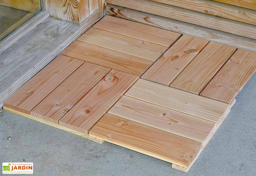 Dalle Pour Terrasse Et Jardin En Bois Douglas 37 X 37 Cm (4 Pièces) 2 Dalle Pour Terrasse Et Jardin En Bois Douglas 37 X 37 Cm (4 Pièces) – Image 2