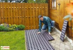 Garantia Dalles De Jardin En Polypropylène Marron 70 Cm Ep. 25 Mm (Lot De 16) -Abriet Mobilier Soldes Boutique dalles potager maxi 70cm clipsables garantia 5