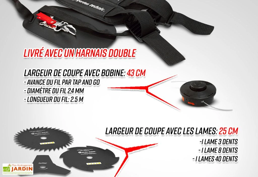 Débroussailleuse Thermique 52 CC + 3 Lames 4 Débroussailleuse Thermique 52 CC + 3 Lames – Image 4