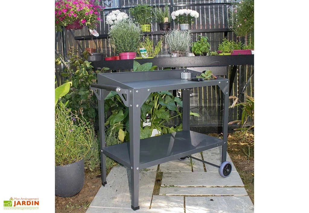 Desserte De Jardin En Acier Galvanisé Cucinato 91 X 54 X 81 Cm 2 Desserte De Jardin En Acier Galvanisé Cucinato 91 X 54 X 81 Cm – Image 2