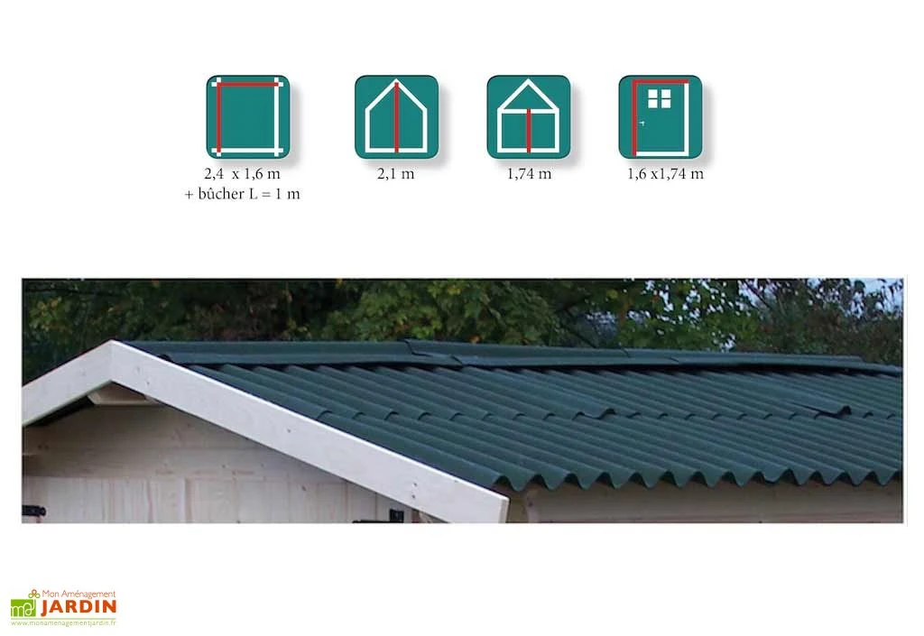 Abri De Jardin Bois Eden + Bûcher (336x160) 2 Abri De Jardin Bois Eden + Bûcher (336x160) – Image 2