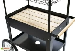 Potager Sur Pieds Avec Roulettes Et Toit 75 X 65 X 150 Cm – Urban Expert 11 Potager Sur Pieds Avec Roulettes Et Toit 75 X 65 X 150 Cm – Urban Expert -Abriet Mobilier Soldes Boutique detail chariot potager jardiniere noir