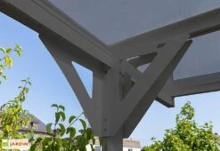 Carport Simple En Aluminium Et Polycarbonate Anthracite - 15,34 M² -Abriet Mobilier Soldes Boutique detail structure carport aluminium