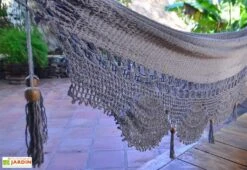 Hamac En Coton Tissé à La Main 2 X 2,37 M - Mombacho XL -Abriet Mobilier Soldes Boutique detail toile hamac mombacho xl