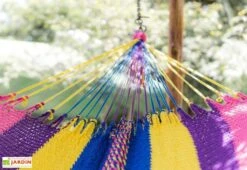 Hamac En Coton Tissé à La Main 2 X 2,37 M - Zapatera XL -Abriet Mobilier Soldes Boutique detail toile hamac suspendu zapatera xl