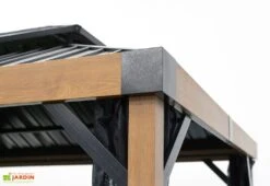 Pergola Autoportée En Aluminium Effet Bois 10 M² – Fontana -Abriet Mobilier Soldes Boutique detail toiture pergola alu 10m2 fontana sojag