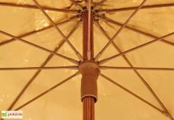 Parasol Droit En Acier Imitation Bois Manila ⌀ 200 Cm -Abriet Mobilier Soldes Boutique details baleines parasol imitation bois manila