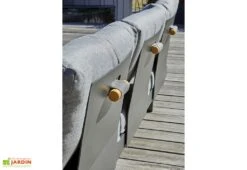 Salon De Jardin 6 Places En Aluminium Et Acacia - Vanuatu -Abriet Mobilier Soldes Boutique details dossier canape jardin