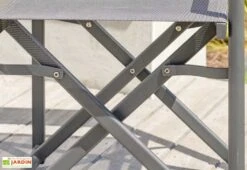 Fauteuil De Jardin Pliant En Aluminium Et Textilène Honfleur -Abriet Mobilier Soldes Boutique details fauteuil jardin aluminium textilene honfleur