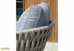 Salon De Jardin 4 Places En Acier Et Corde Tissée Capri -Abriet Mobilier Soldes Boutique details fauteuil jardin mobilier jardin acier corde tissee capri