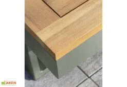 Salon De Jardin Modulable 4 Places En Aluminium Et Acacia - Tokyo -Abriet Mobilier Soldes Boutique details plateau bois table basse jardin