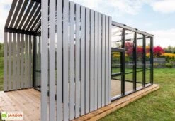 Serre De Jardin En Bois Et Verre Trempé Avec Panneaux Occultants – Mimosas -Abriet Mobilier Soldes Boutique details serre jardin verre bois stali 1