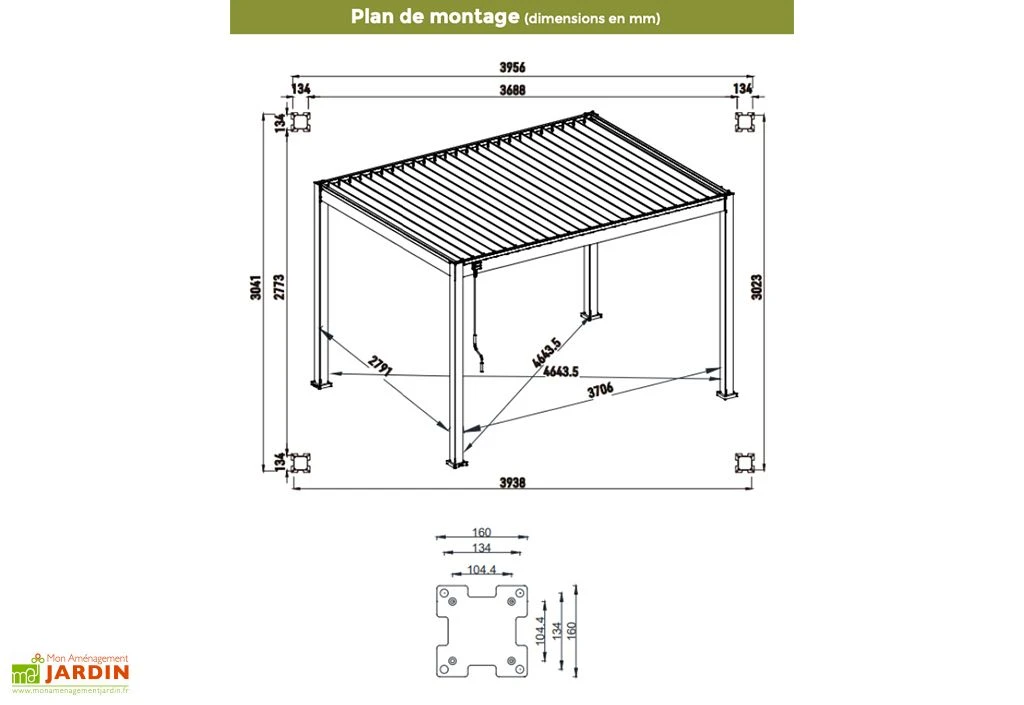 Pergola Bioclimatique Ombréa En Aluminium 3 X 4 M Autoportée - Imitation Bois 5 Pergola Bioclimatique Ombréa En Aluminium 3 X 4 M Autoportée - Imitation Bois – Image 5
