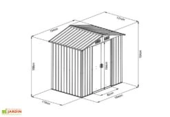 Abri De Jardin En Acier Galvanisé 2,5 M² (Pls Coloris) -Abriet Mobilier Soldes Boutique dimensions abri jardin acier galvanise 2m 1