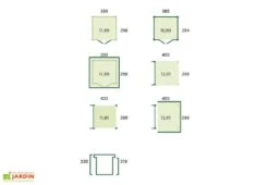 Abri De Jardin En Bois D’épicéa Brut Avec Auvent – 23,9 M² 5 Abri De Jardin En Bois D’épicéa Brut Avec Auvent – 23,9 M² -Abriet Mobilier Soldes Boutique dimensions abri jardin auvent gardenas 23m2