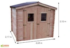 Abri De Jardin En Bois Douglas 20 Mm – 5,71 M² : 2,63 X 2,17 M -Abriet Mobilier Soldes Boutique dimensions abri jardin bois douglas habrita 6m2